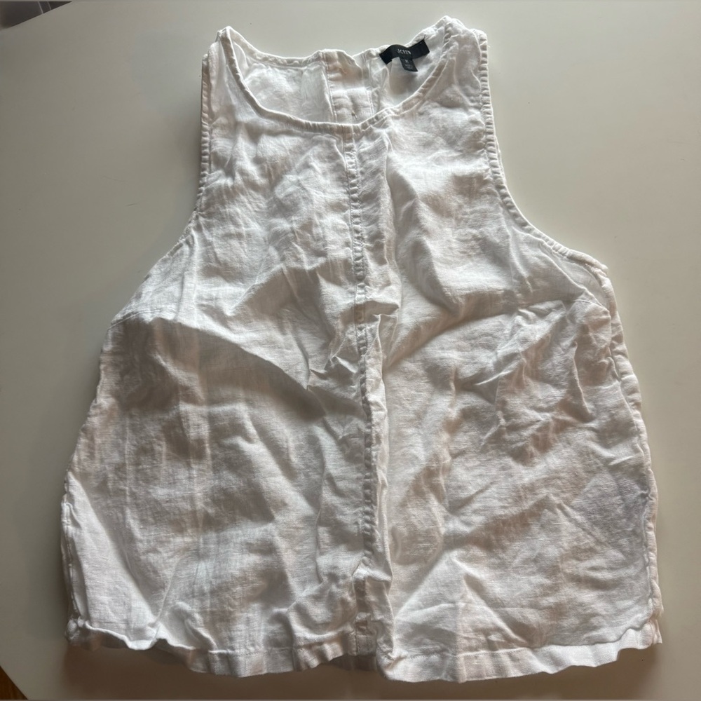 JCrew white linen tank Size M